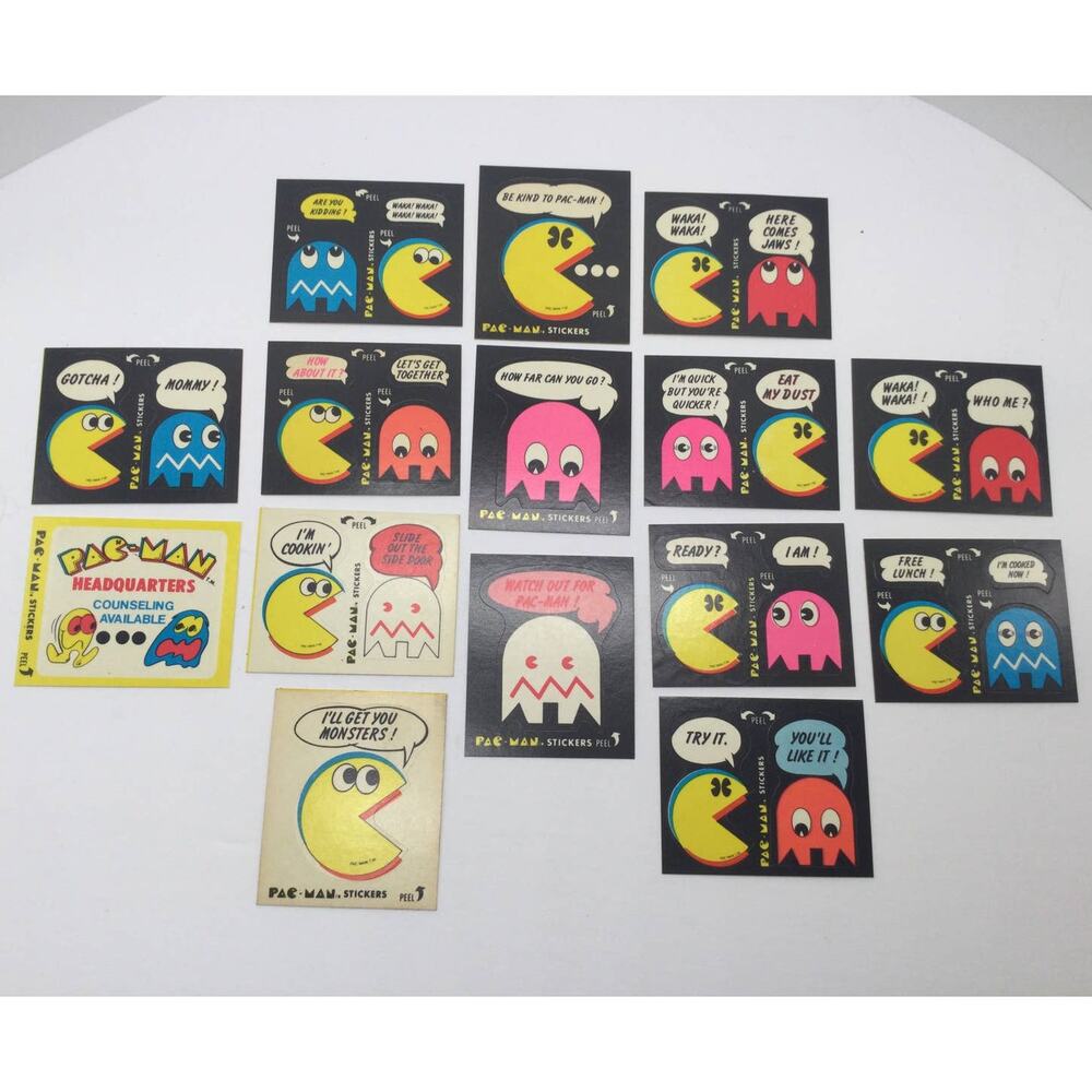 1980 PAC-MAN Sticker Lot of 15